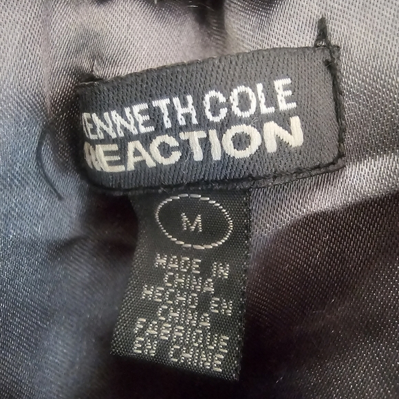 Kenneth Cole Reaction Plaid Coat with Faux Fur Collar Purple Gray Winter Warm - Picture 11 of 15